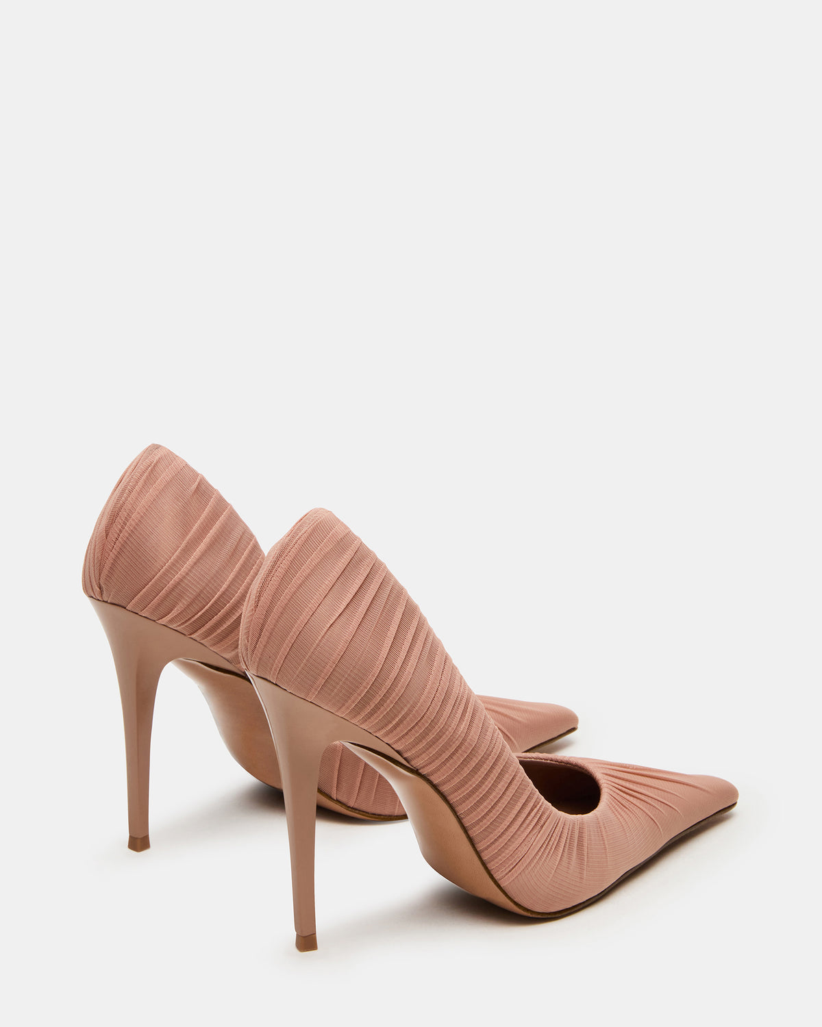 ELEGANT Mocha Ruched Pointed-Toe Stiletto Pump Women's Heel | Steve Madden Exclusive