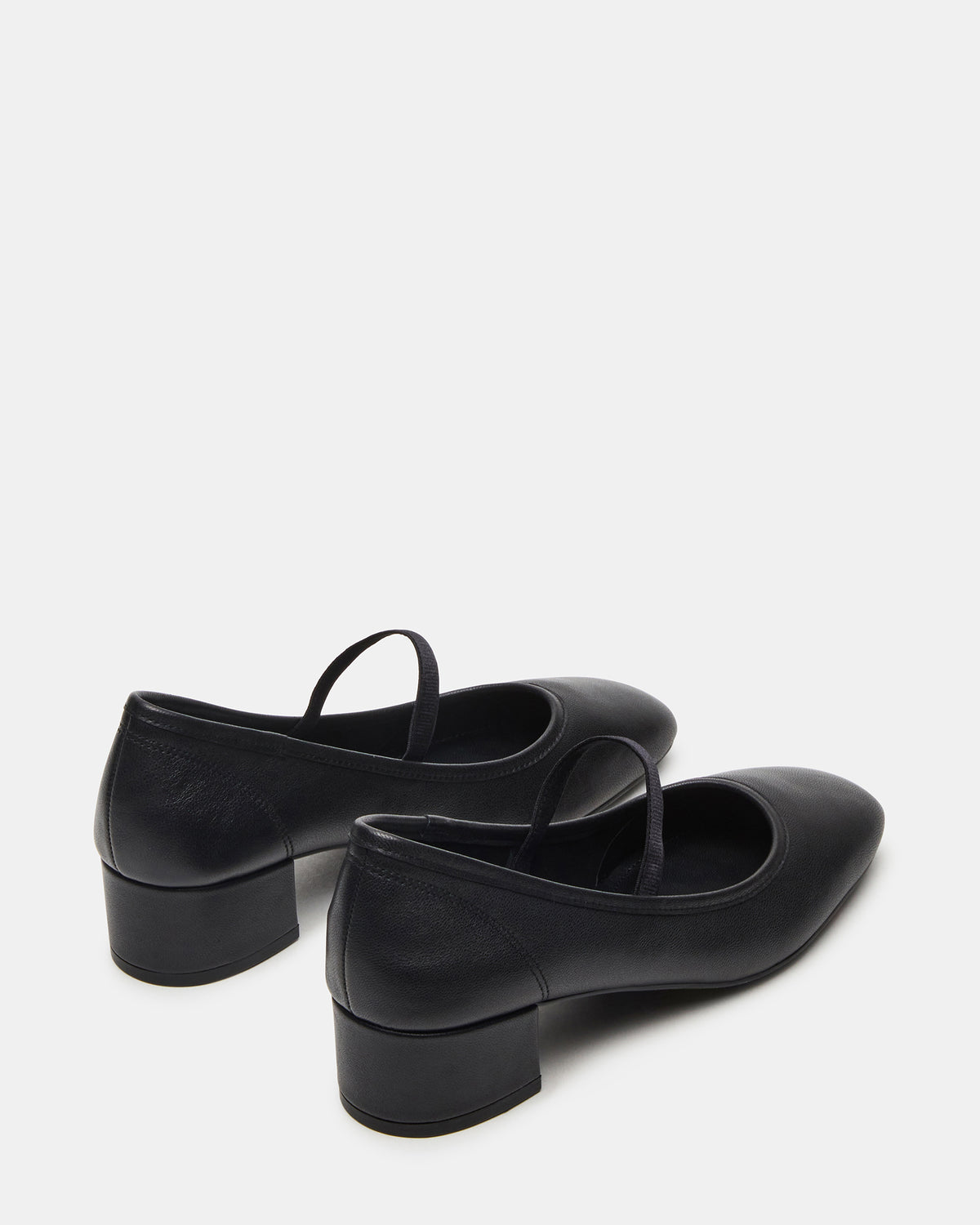 MURAL Black Leather Mary Jane Block Heel Square-Toe Women's Heel | Steve Madden Top Pick