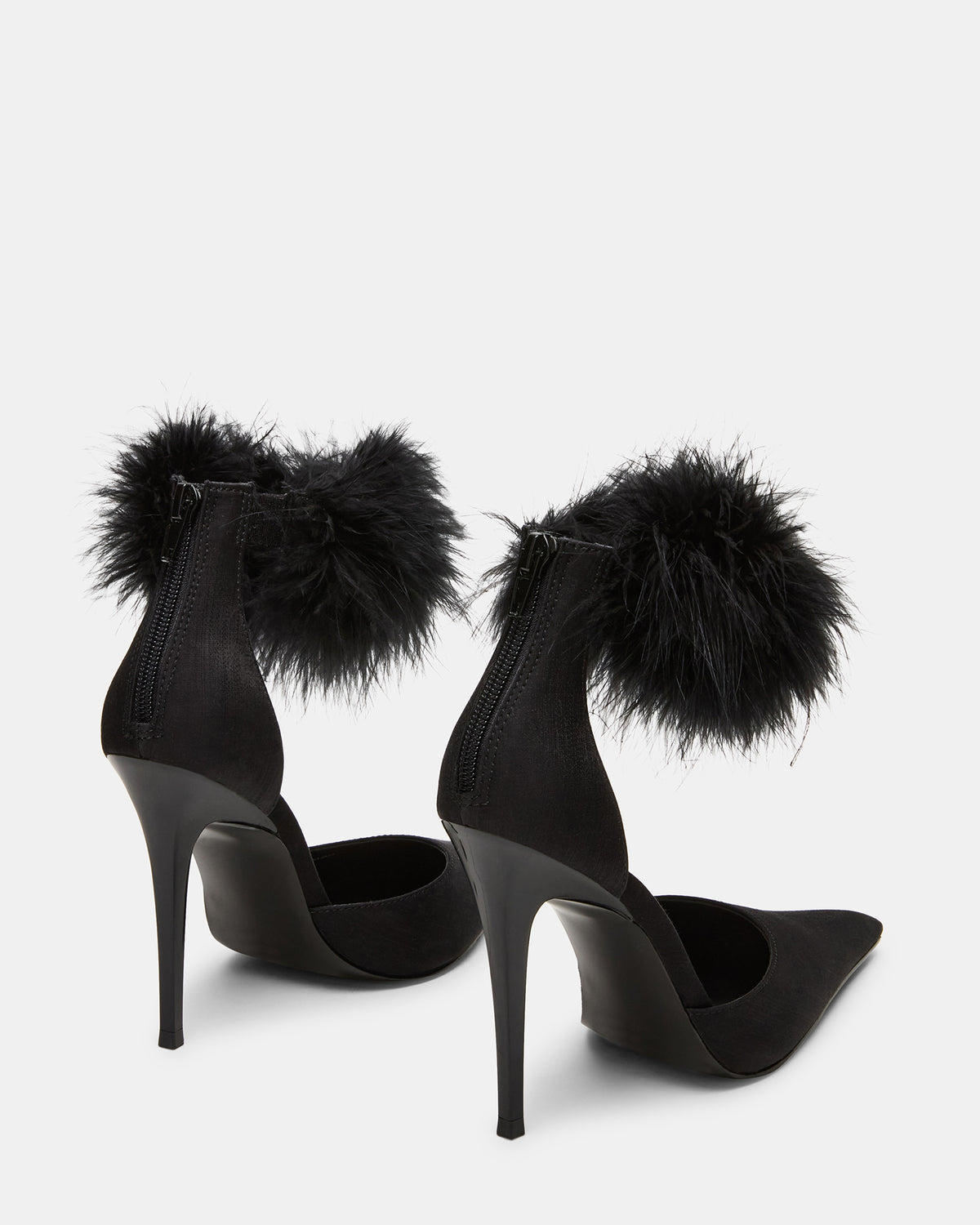 ELUSIVE Black Satin Pointed-Toe Stiletto Pump Women's Heel | Steve Madden Discount
