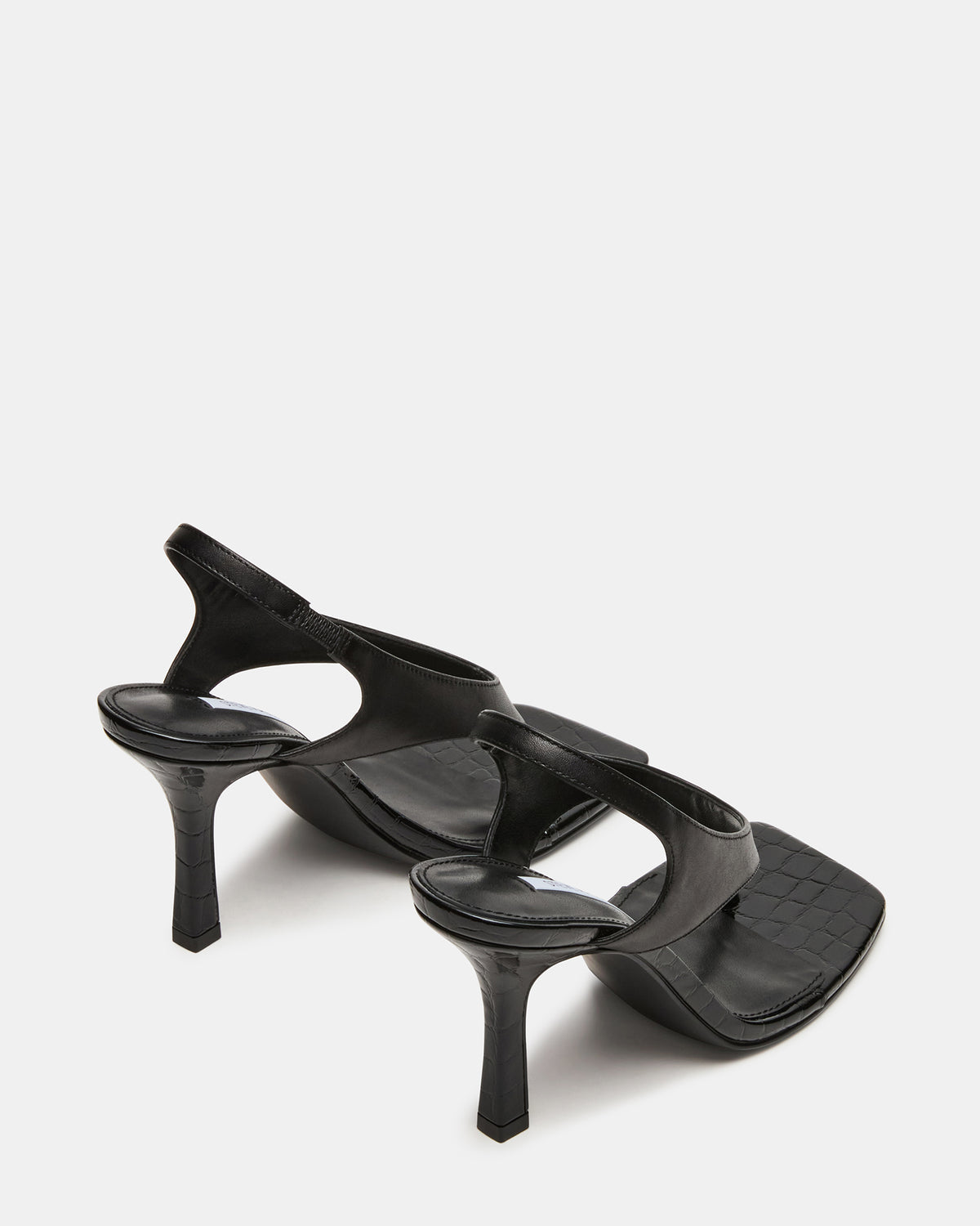 IMPROV Black Leather Square-Toe Thong Slingback Women's Heel | Steve Madden Featured