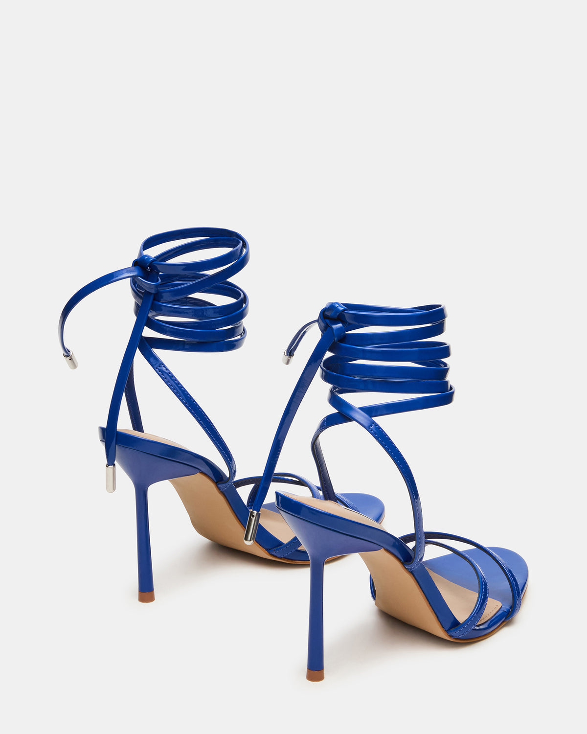 NERI Cobalt Patent Strappy Stiletto Round-Toe Women's Heel | Steve Madden Signature