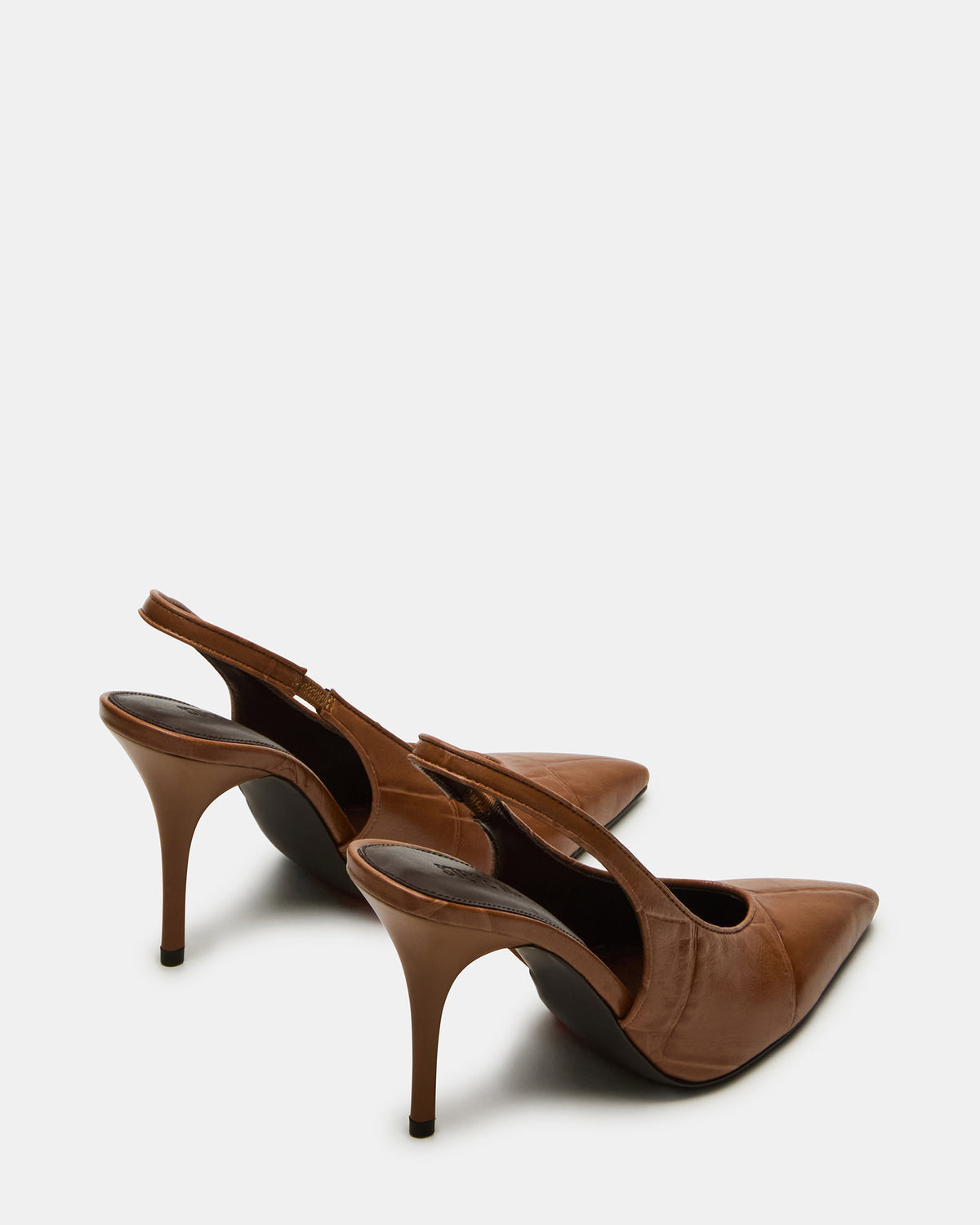 ANDROMEDA Tan Crocodile Slingback Pointed-Toe Stiletto Pump Women's Heel | Steve Madden Smart Buy