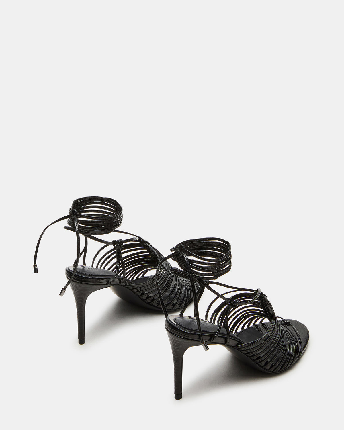 BRISTOWE Black Strappy Stiletto Heel | Women's Heels | Steve Madden Top Pick