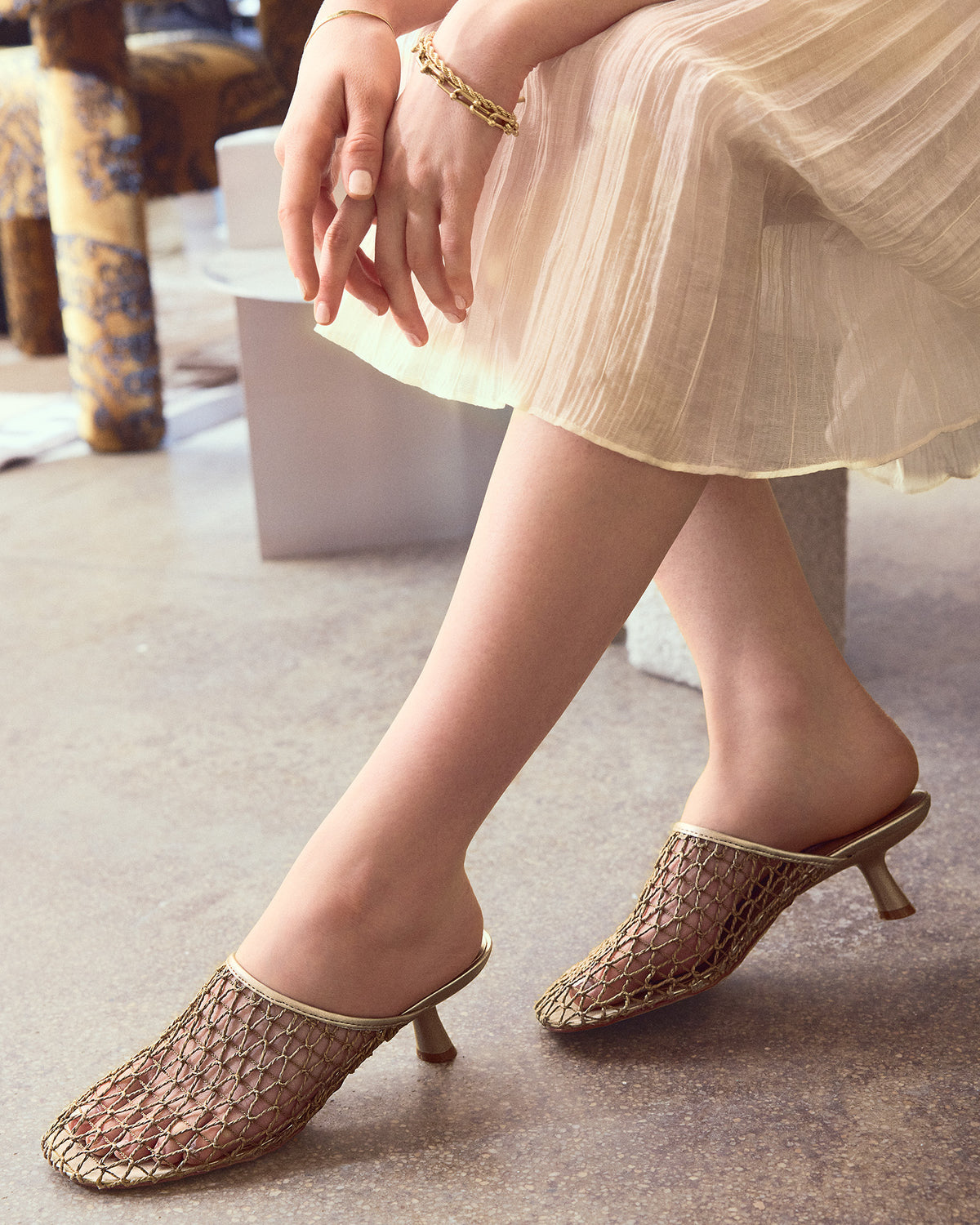 XRAY Gold Women's Caged Net Mule Heel | Steve Madden Essential
