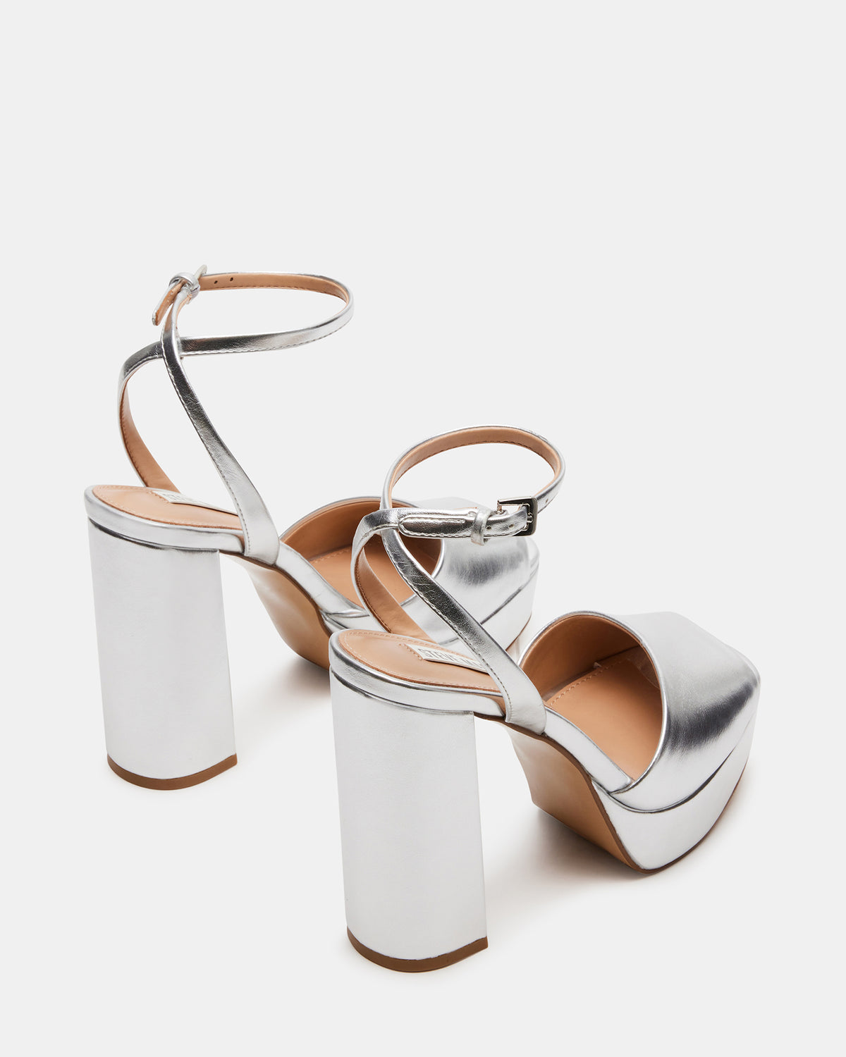 LOURDES Silver Metallic Platform Heel | Women's Heels | Steve Madden Value