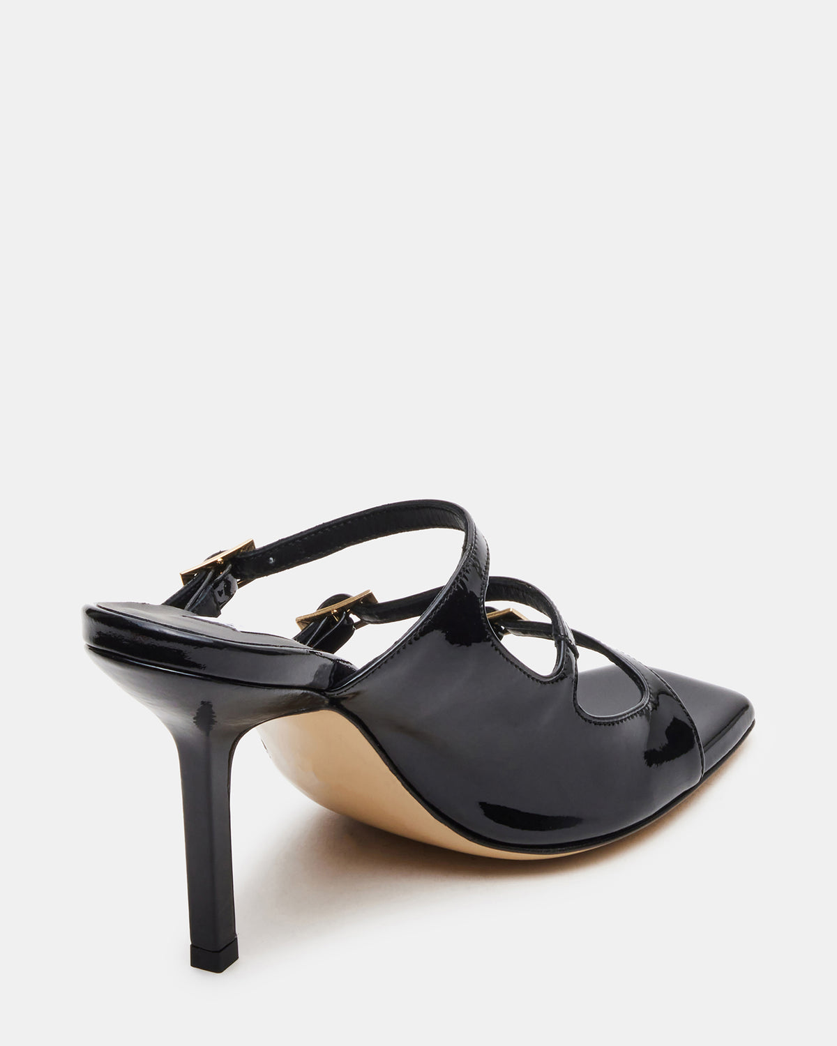 OPULENT Black Leather Square Toe Mule Heel | Women's Heels | Steve Madden Everyday