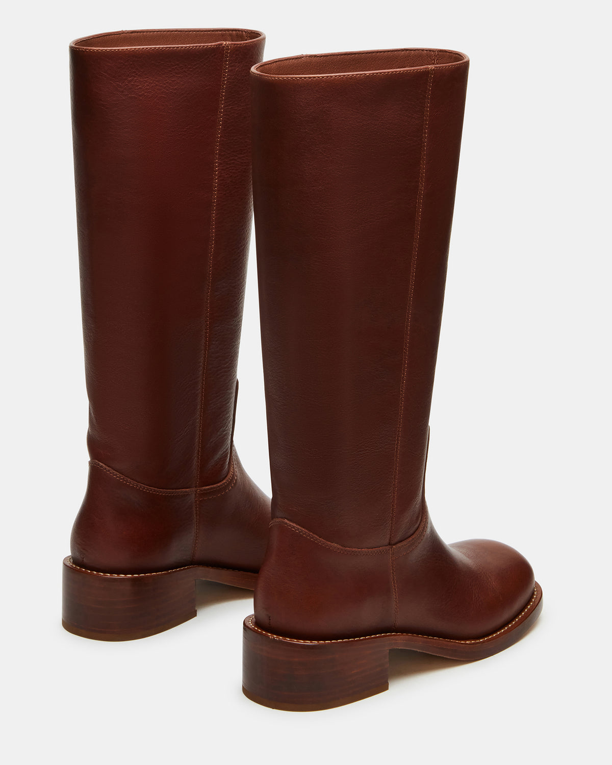 RIGGS Rust Leather Square-Toe Women's Boot | Steve Madden Smart Buy