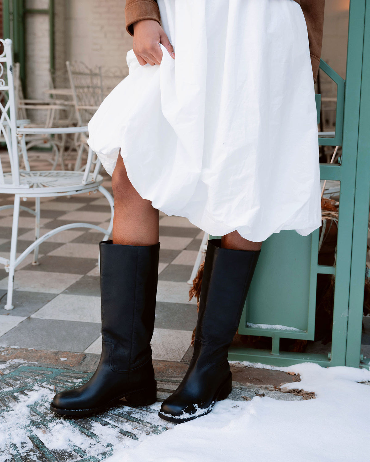 RIGGS Black Leather Square-Toe Women's Boot | Steve Madden Sale
