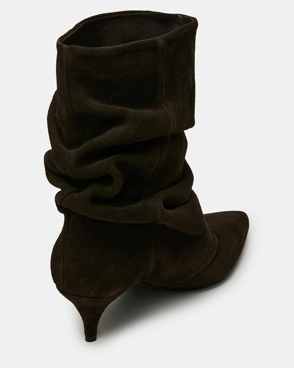 LEXEN Brown Suede Pointed-Toe Fold-Over Scrunched Women's Ankle Boot | Steve Madden Best Price