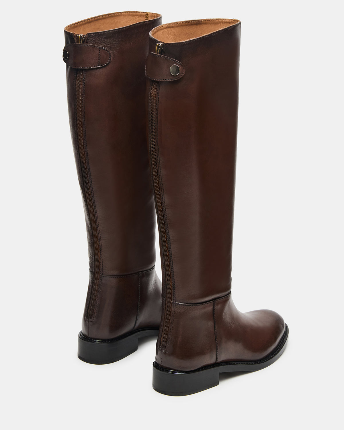 BEREN Brown Leather Knee-High Women's Riding Boot | Steve Madden Latest