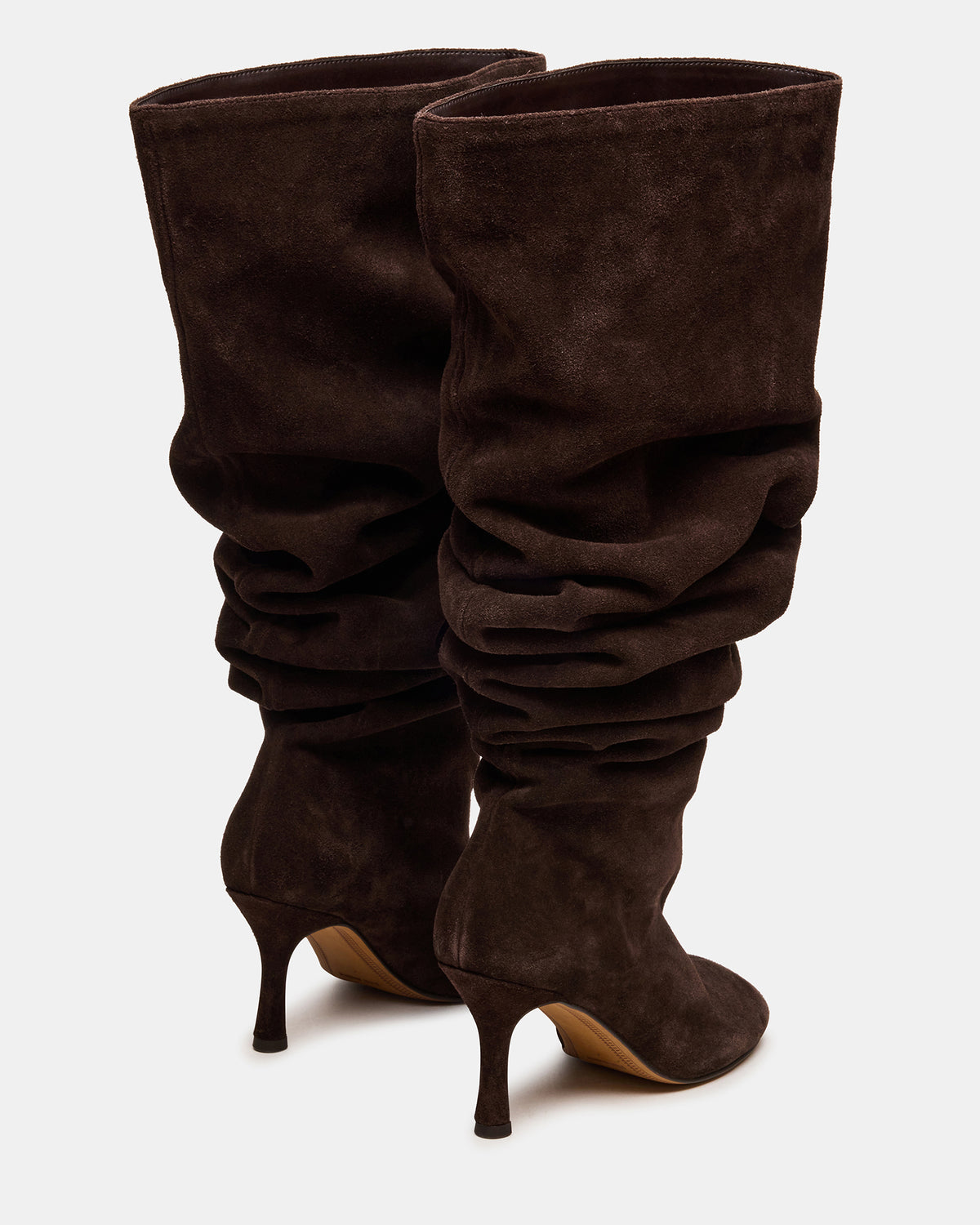 ALLISON Brown Suede Over-The-Knee Heeled Women's Boot | Steve Madden Latest