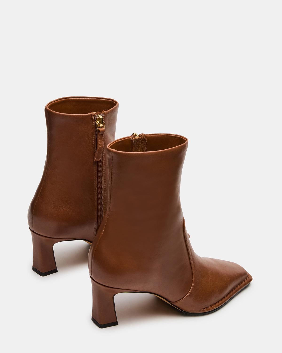 FARE Tan Leather Square Toe Women's Ankle Boot | Steve Madden Latest
