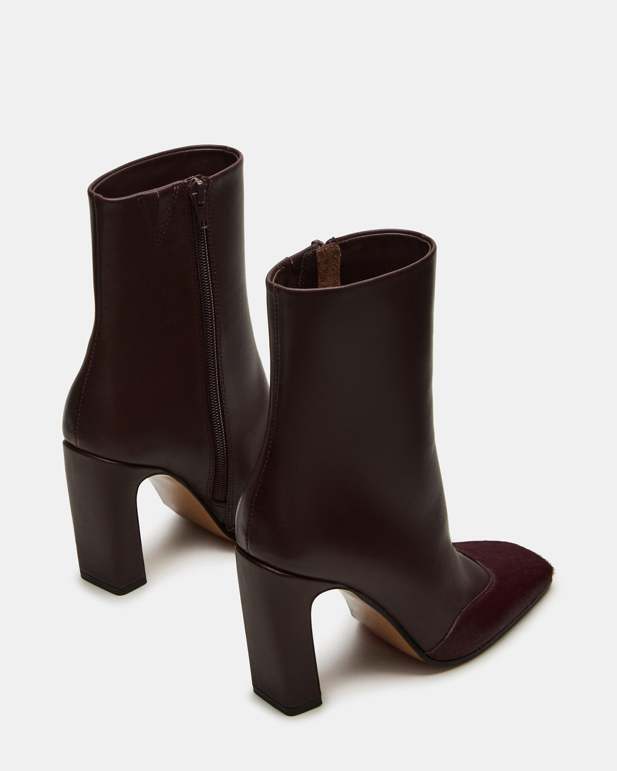 LYLE Burgundy Leather Square-Toe Heeled Women's Ankle Boot | Steve Madden Exclusive