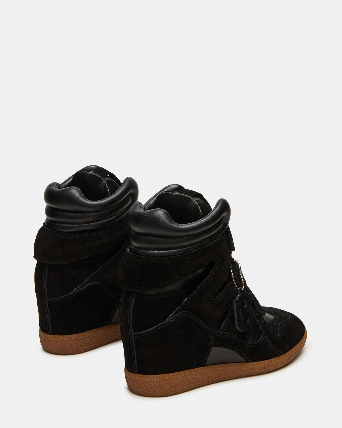 MAVIS Black Suede High-Top Velcro Women's Sneaker | Steve Madden Everyday