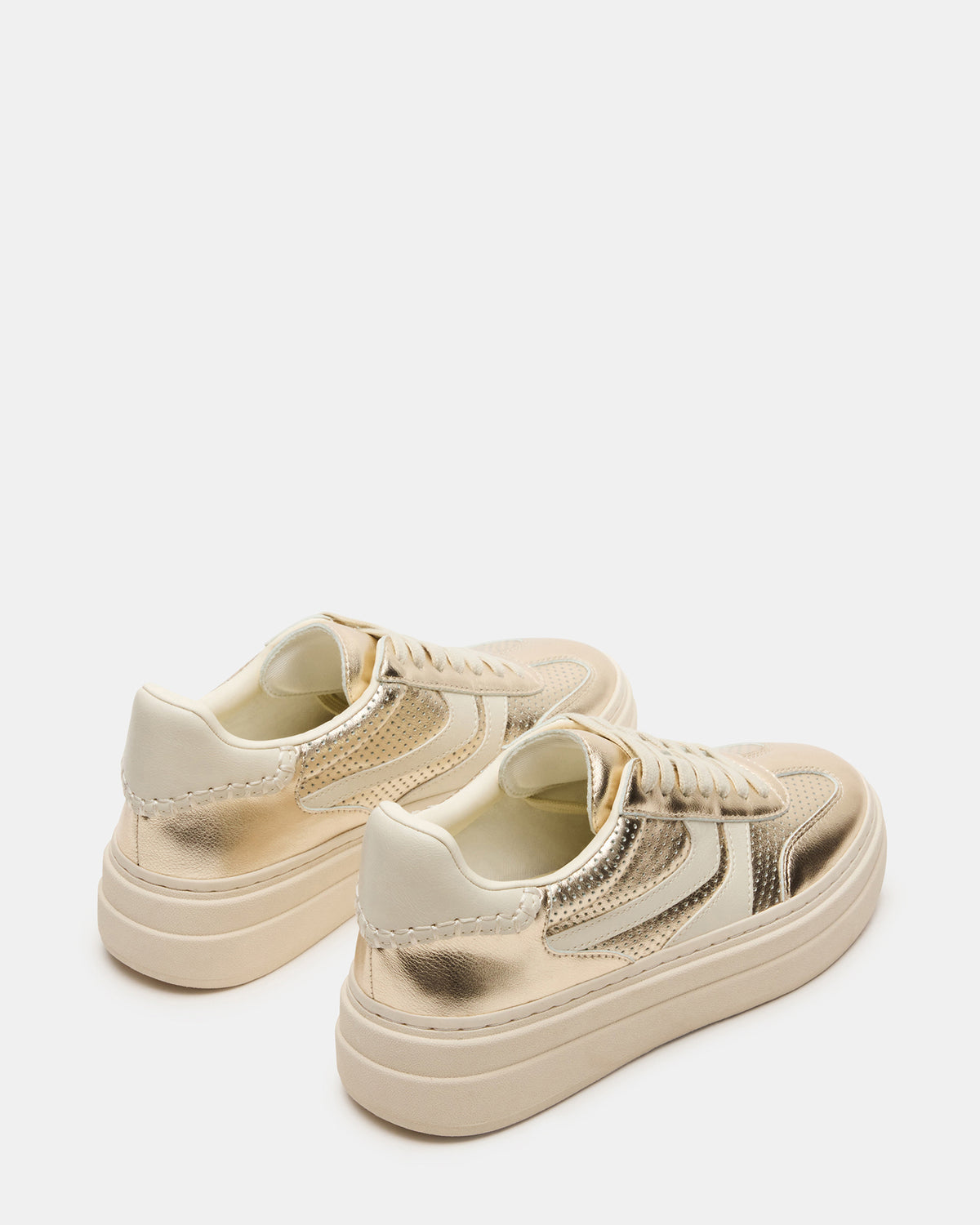 DODGE Perforated Champagne Multi Women's Low-Top Platform Sneaker | Steve Madden Best Seller