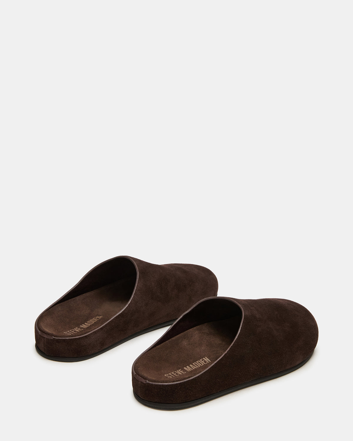 FERN Brown Suede Mule Slip-On Round-Toe Women's Flat | Steve Madden Classic