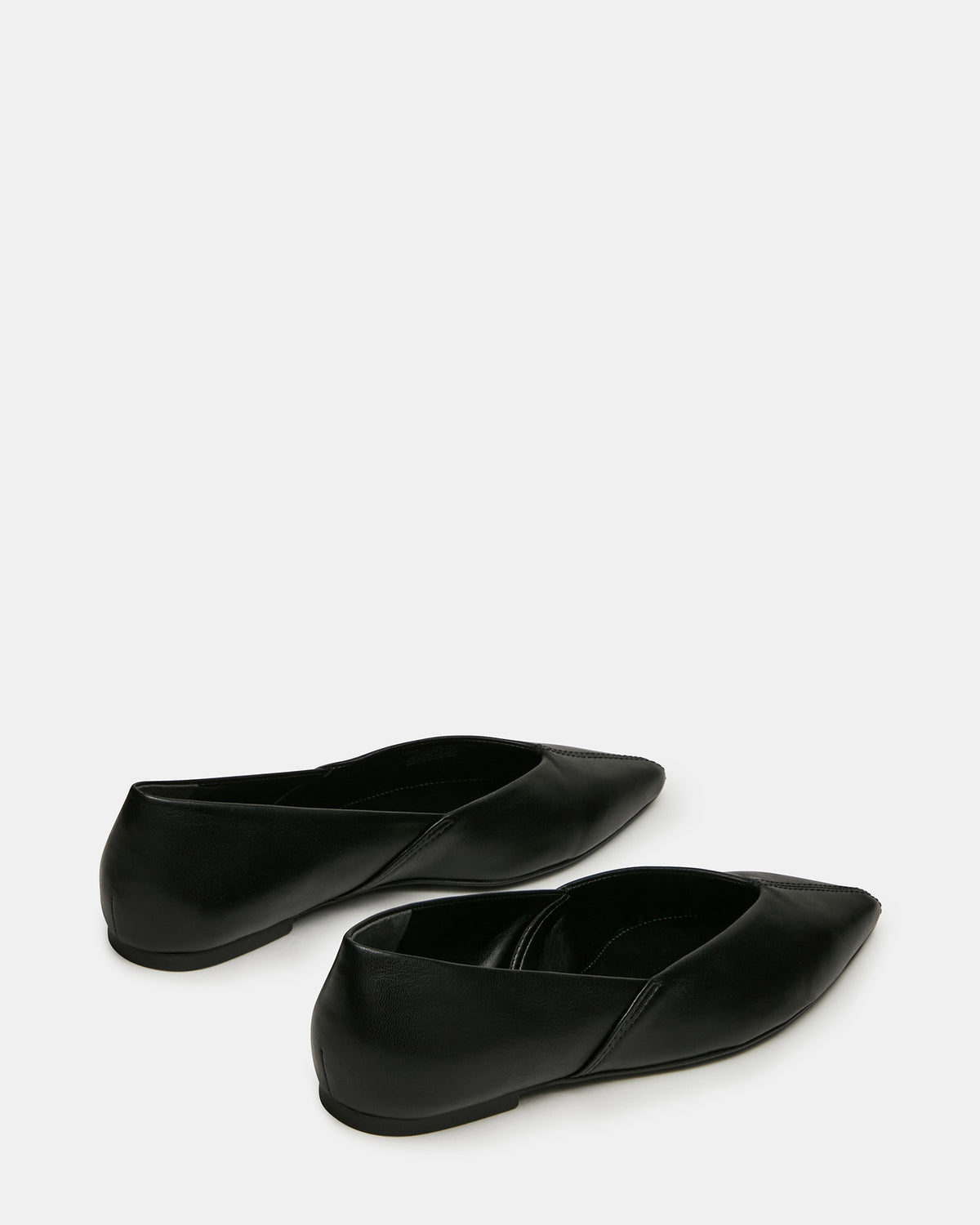 TOVI Black Leather Pointed-Toe Ballet Women's Flat | Steve Madden Classic
