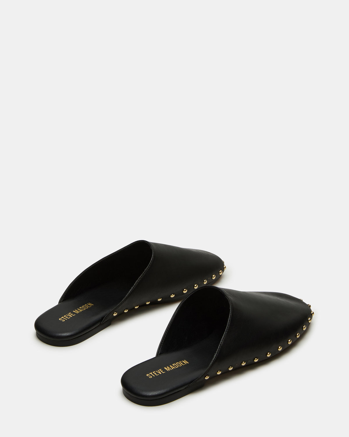 PEARSON Black Leather Rounded-Toe Slip-On Women's Flat | Steve Madden Popular