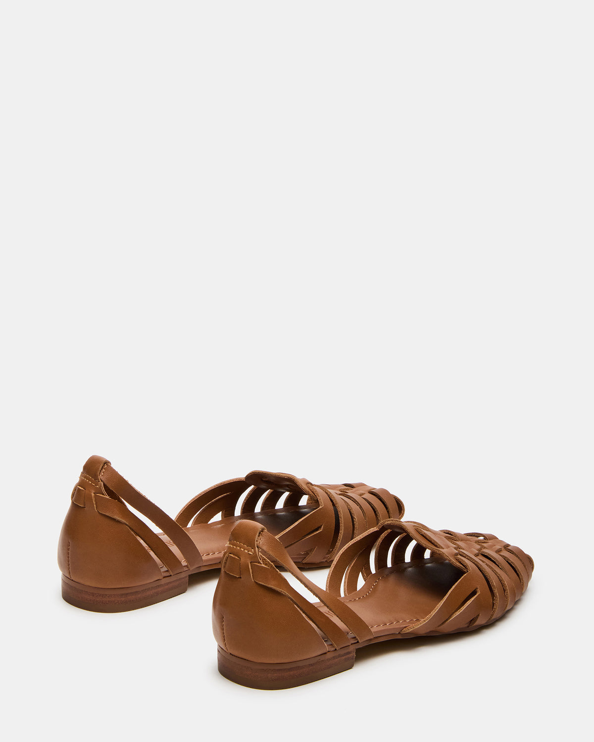 MEDLIN Tan Leather Square-Toe Fisherman Women's Flat | Steve Madden Essential