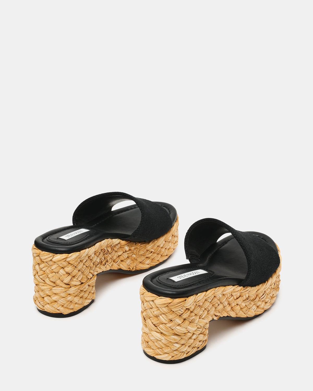 DOCK Raffia Black Platform Mule Women's Sandal | Steve Madden Customer Favorite