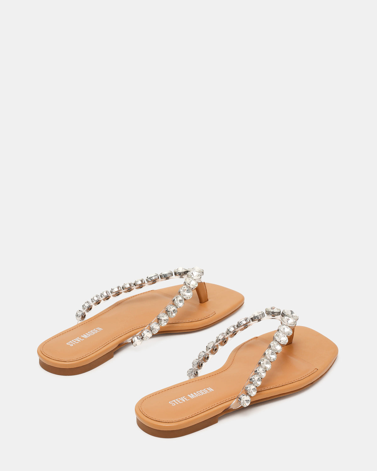 MARBLE Rhinestones Silver Multi Thong Square-Toe Women's Sandal | Steve Madden Special Offer