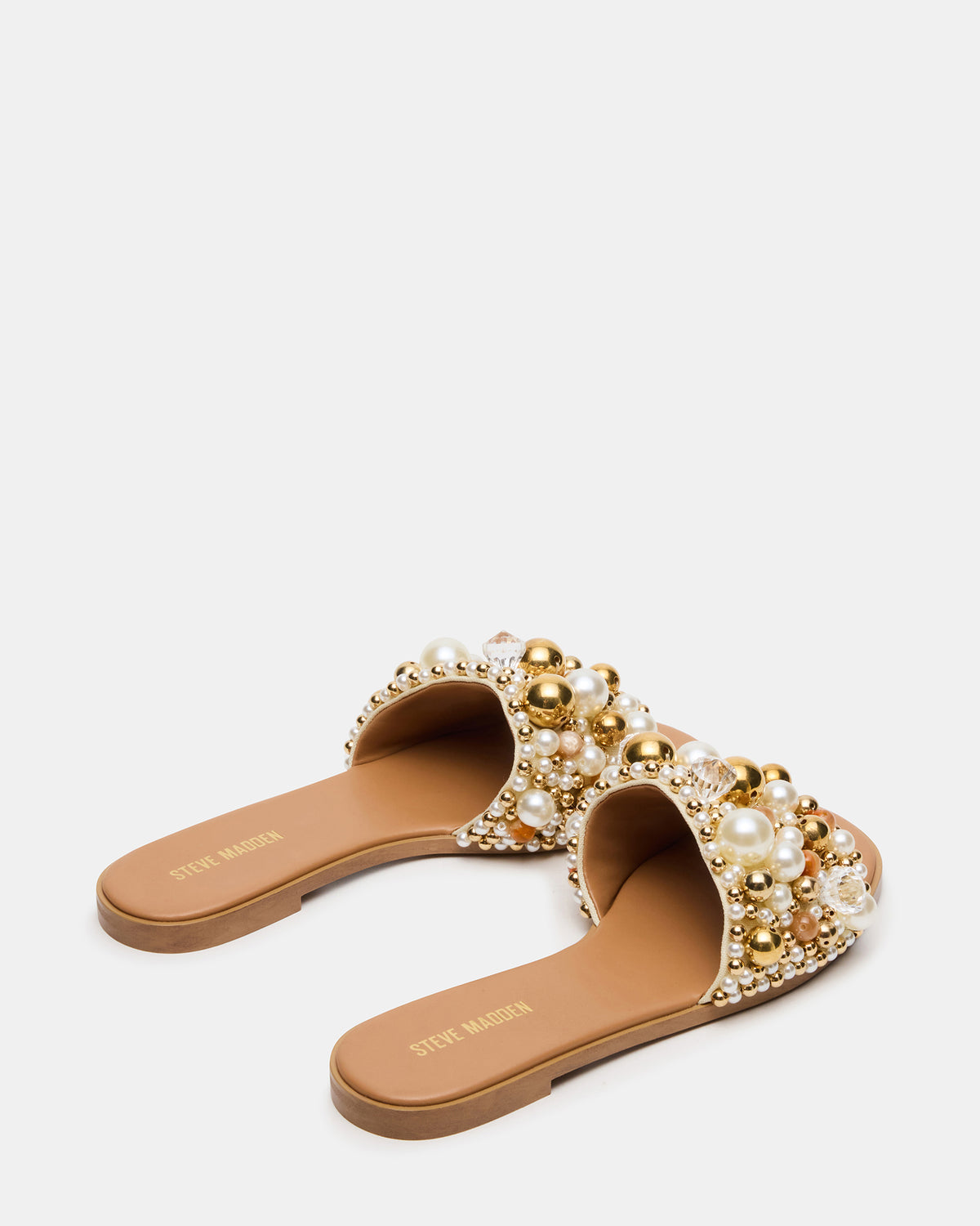 KLIO Coral Multi Ornament Embellished Slide Women's Sandal | Steve Madden Latest