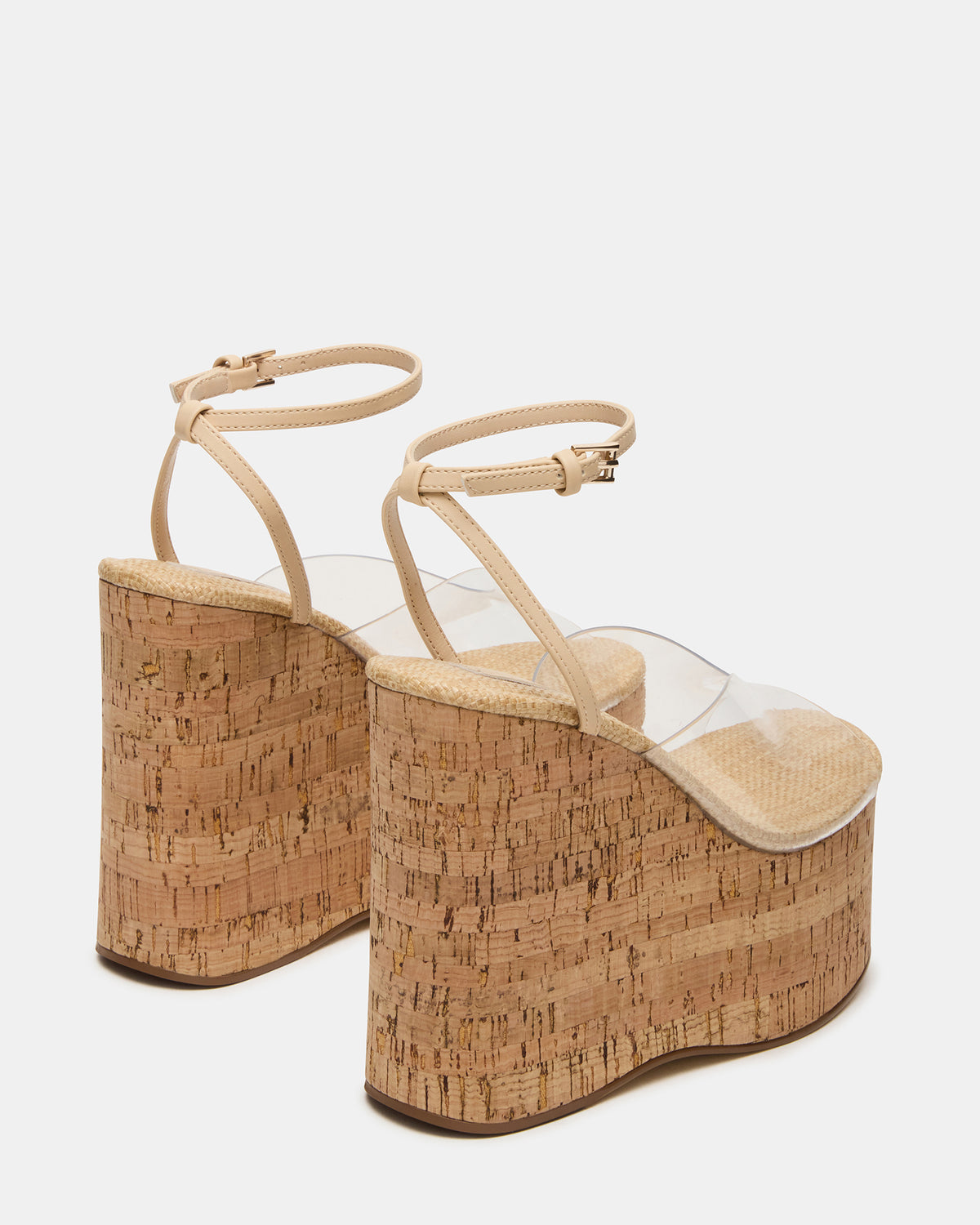 SINAI Clear Square-Toe Platform Wedge Strappy Women's Sandal | Steve Madden Everyday