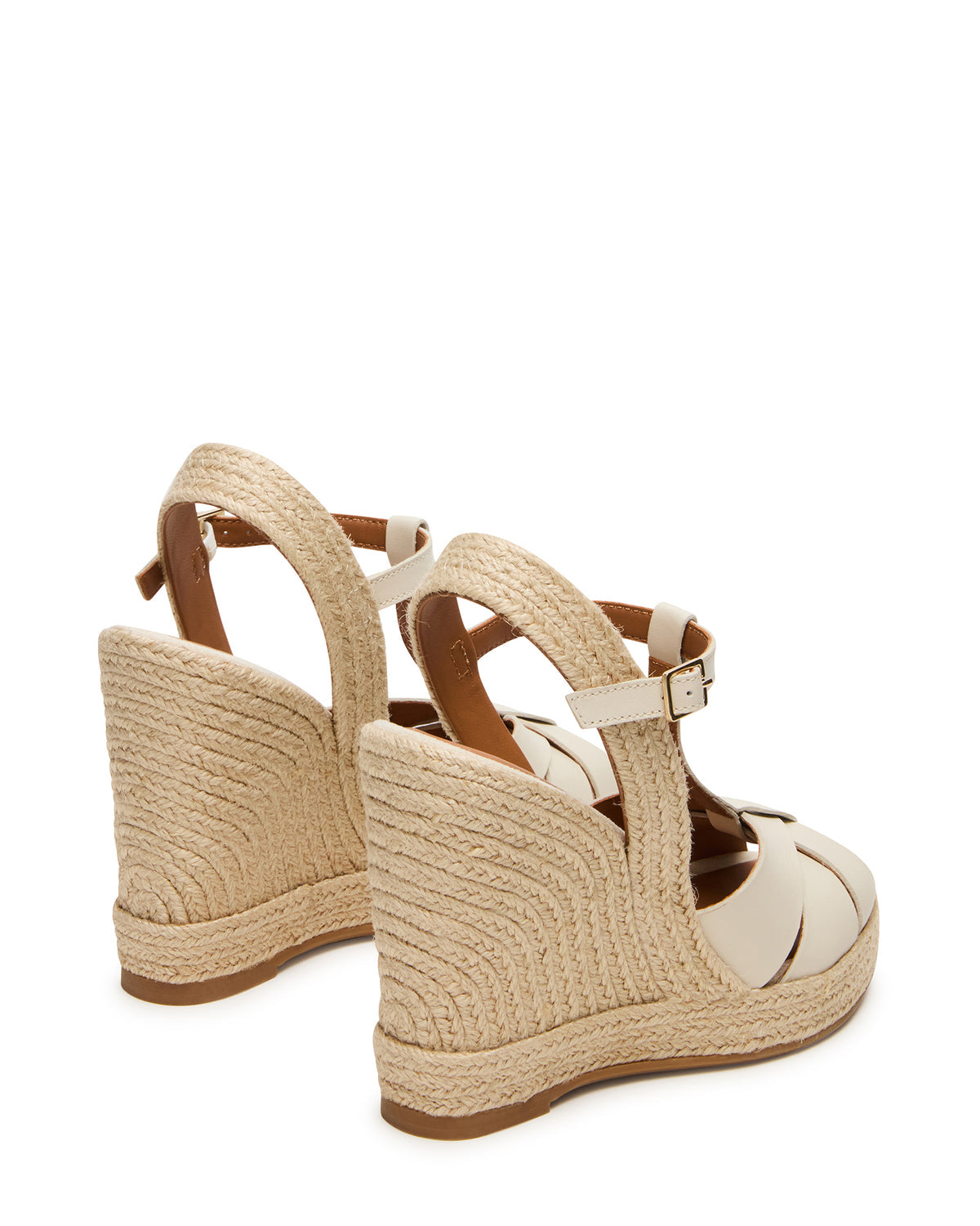 THELMA Bone Leather Espadrille Wedge Ankle Strap Women's Sandal | Steve Madden Deals