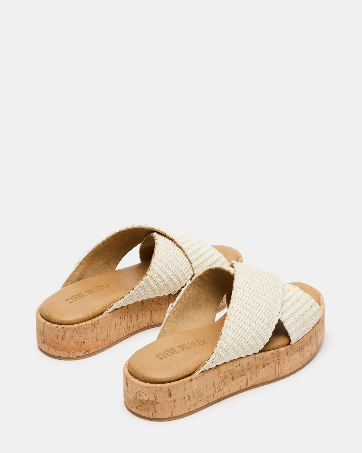 TULUM Bone Raffia Platform Flatform Women's Sandal | Steve Madden Classic