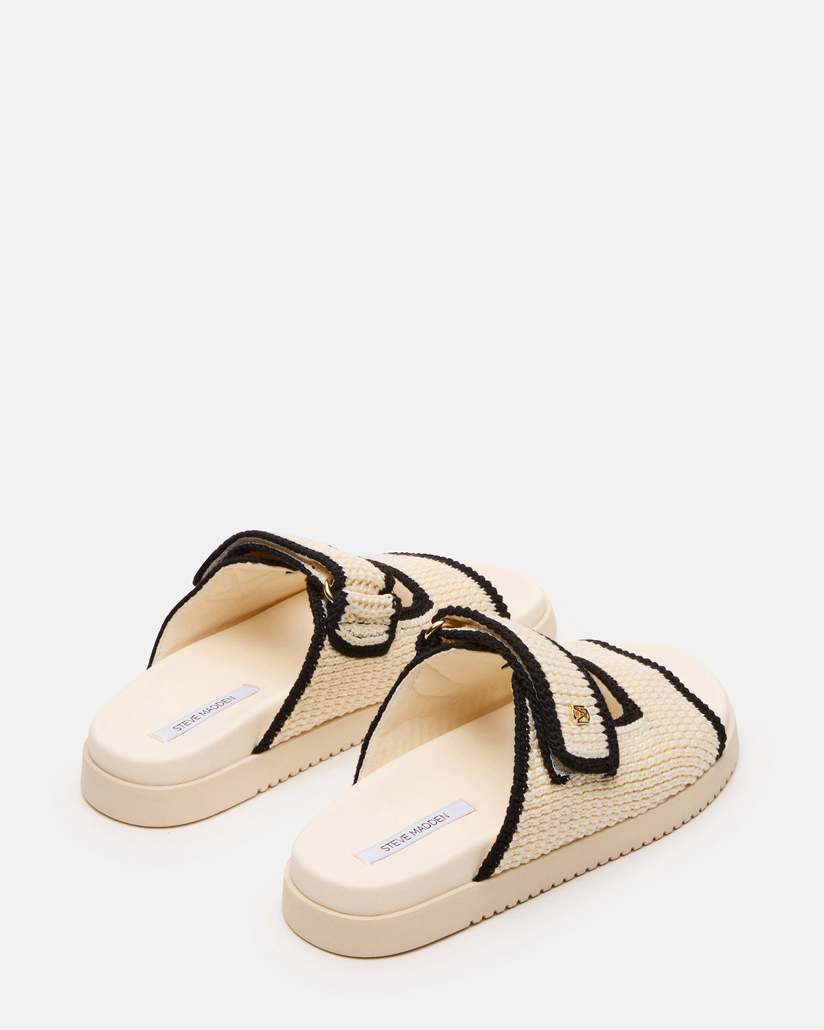 MAYSIE Cream Multi Woven Flatform Footbed Slide Women's Sandal | Steve Madden Trusted