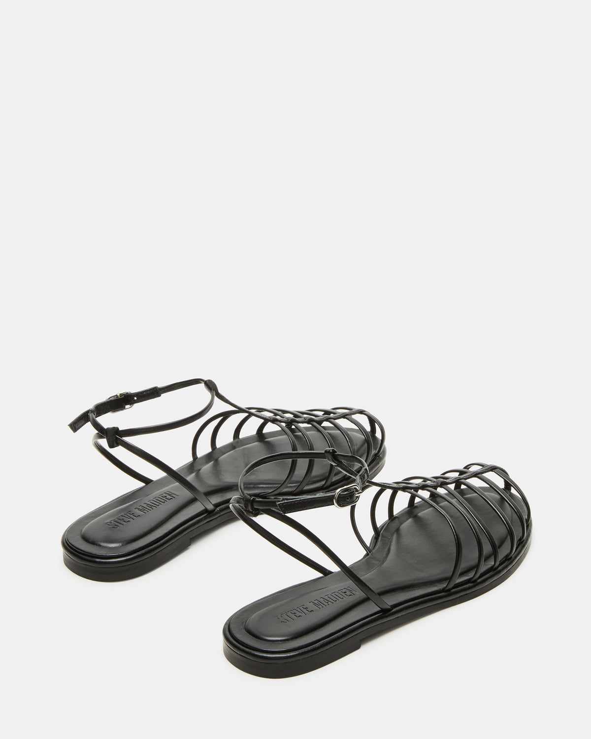 MARIN Black Flat Strappy Fisherman Women's Sandal | Steve Madden Trusted