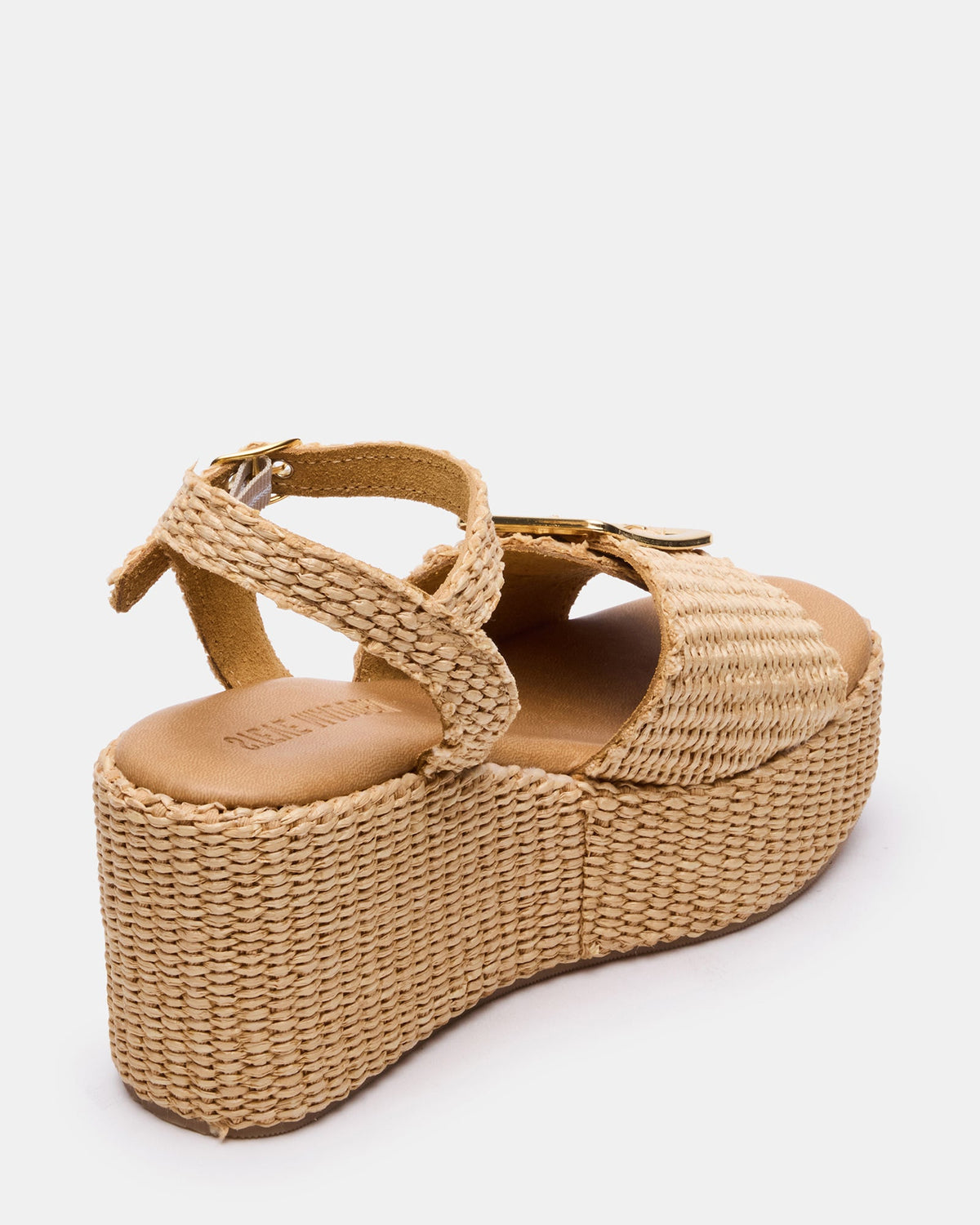 CIDER Natural Raffia Platform Wedge Women's Sandal | Steve Madden Signature