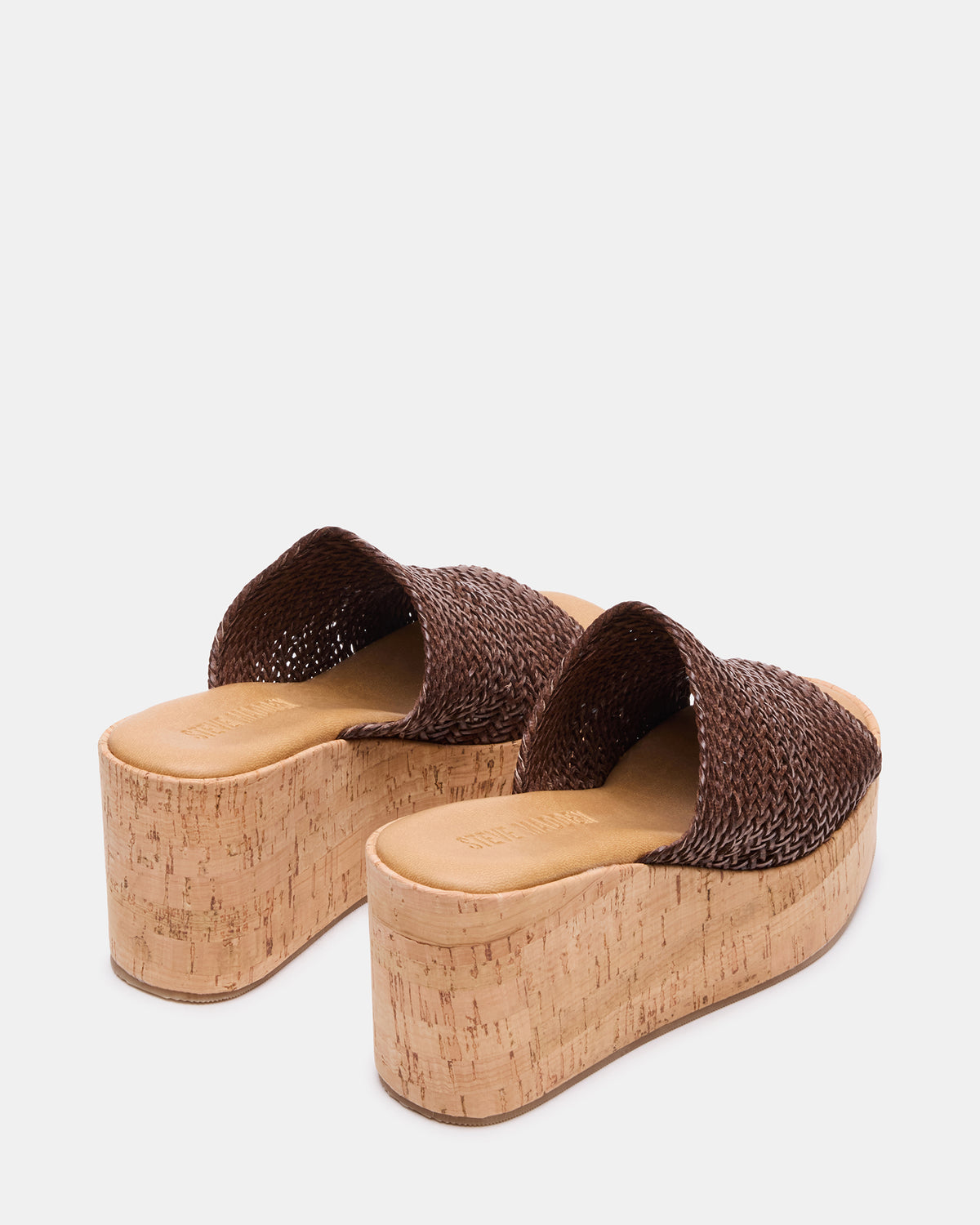 COASTAL Brown Raffia Platform Wedge Mule Women's Sandal | Steve Madden Trending