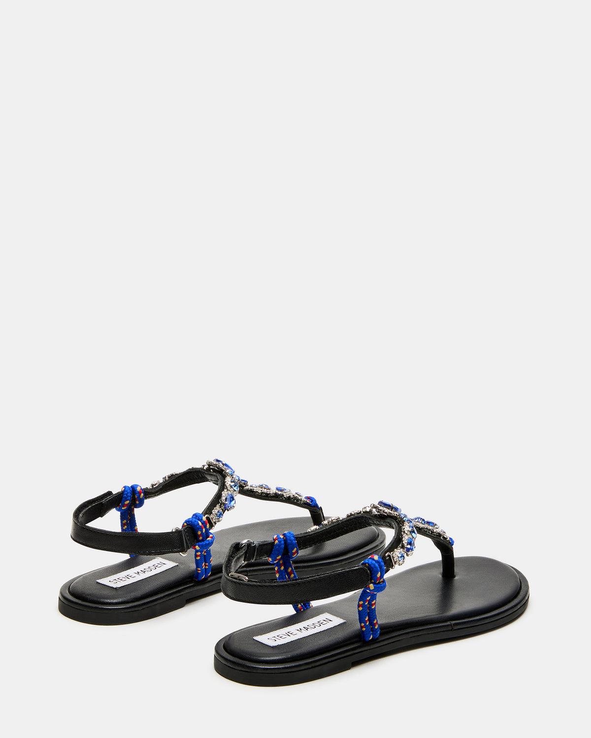 SOLITA Blue Multi Rhinestone Ornament Thong Sandal | Women's Sandals | Steve Madden Essential