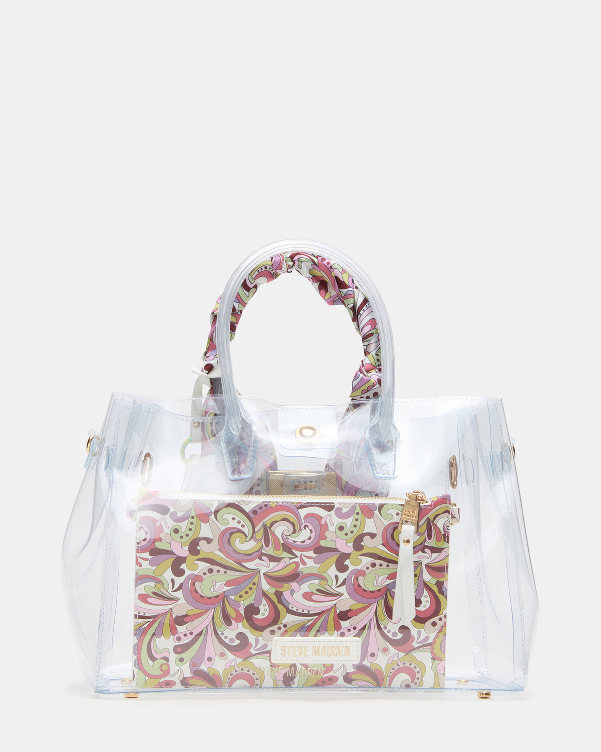 GUMMY Bag Clear Top-Handle Turn-Lock Tote Handbag | Steve Madden Top Pick