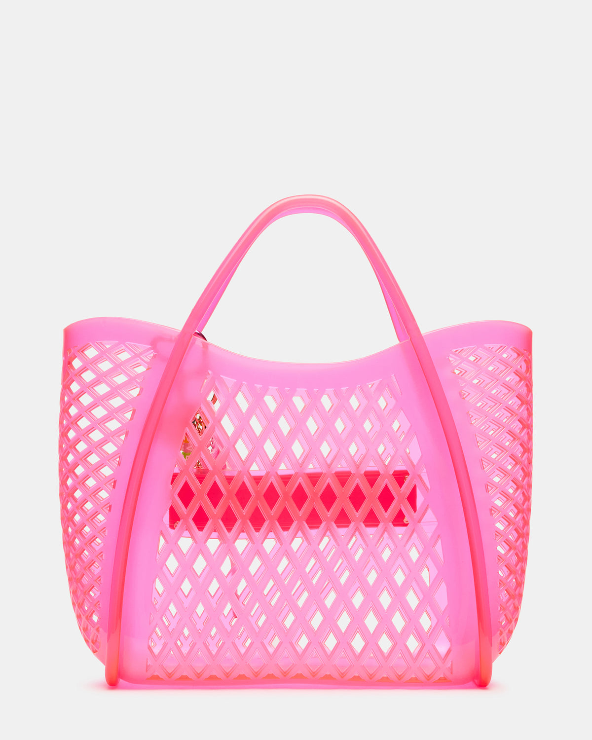 SUMMER Bag Pink Caged Jelly Top-Handle Tote Handbag | Steve Madden Discount
