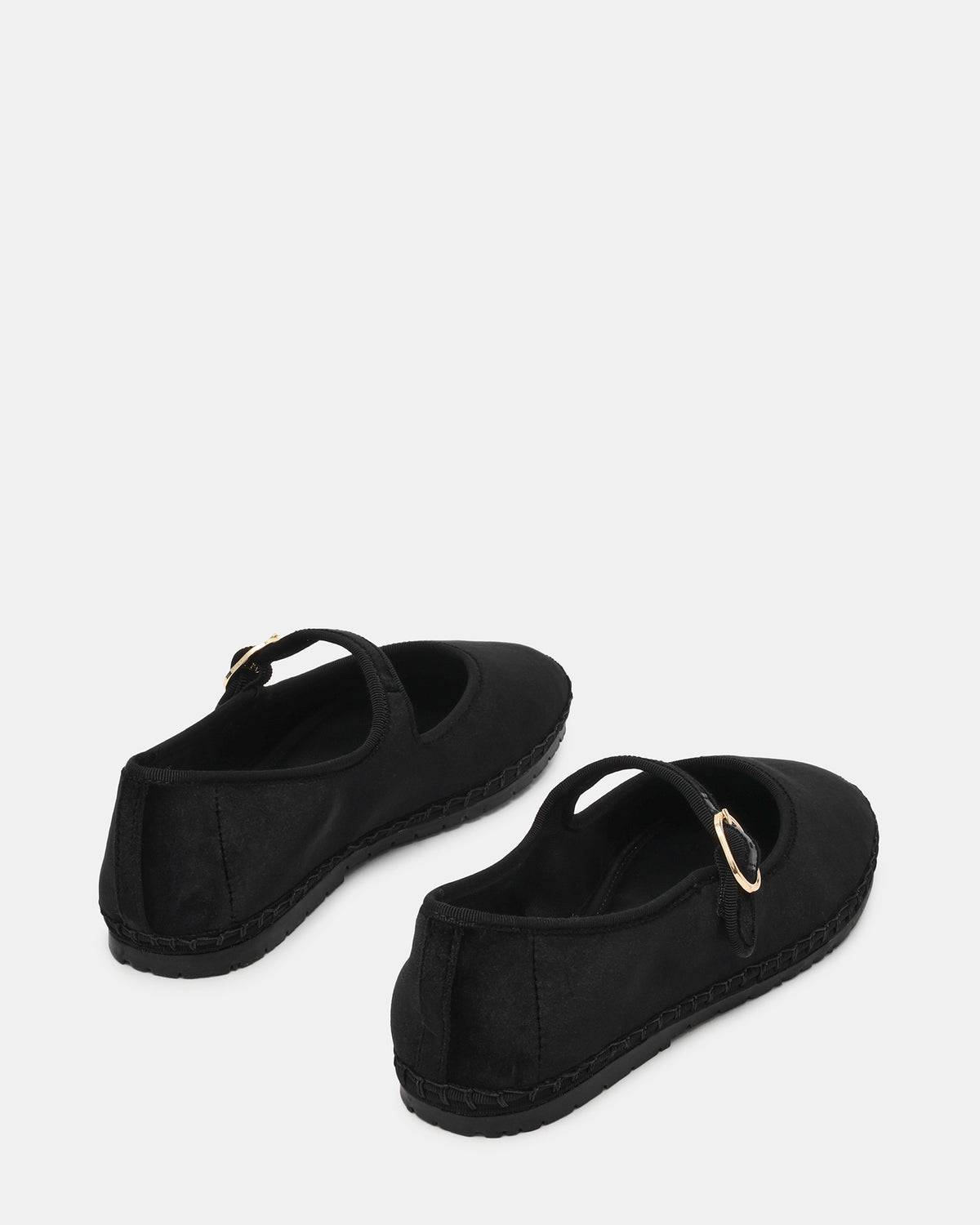 VELMA Black Velvet Mary Jane Gold-Detail Buckle Women's Flat | Steve Madden Top Pick