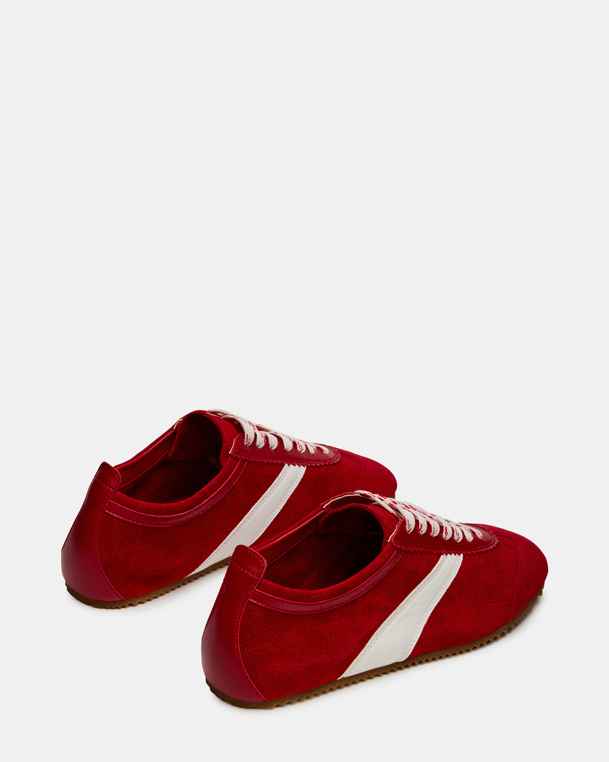 JUNA Red Low-Top Lace-Up Stripe Men's Sneaker | Steve Madden New
