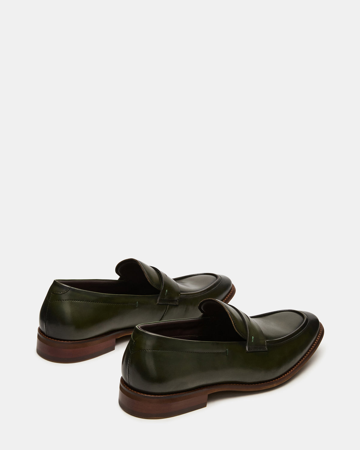 LIGHTNING Dark Green Round-Toe Slip-On Men's Loafer | Steve Madden Value