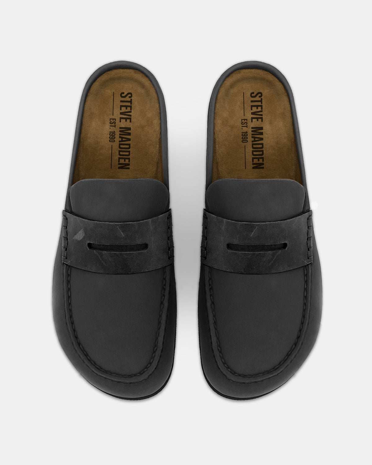 WYATT Black Leather Slip-On Clog Men's Casual | Steve Madden Everyday