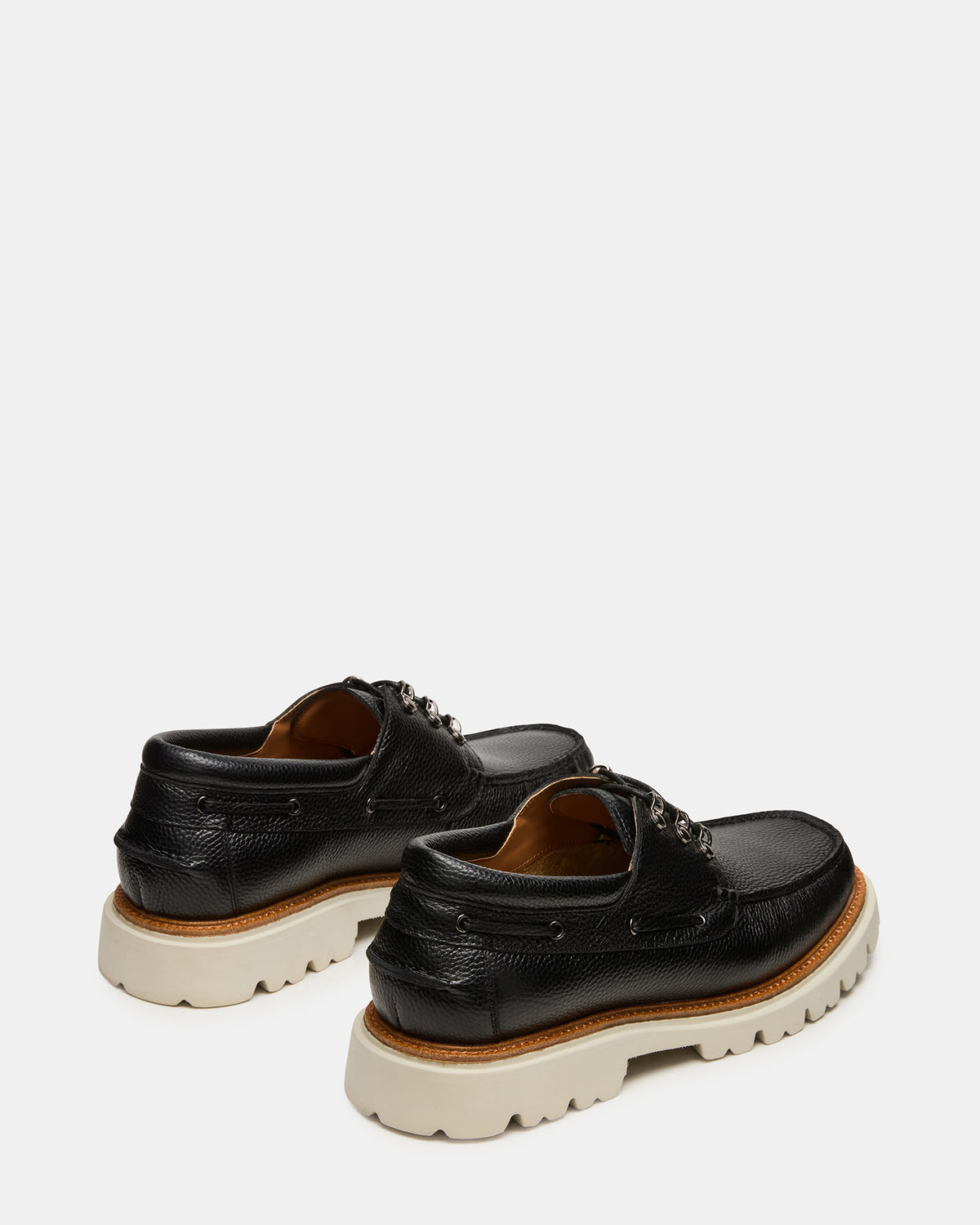 VICTOR Black Leather Slip-On Men's Casual Boat Shoe | Steve Madden Essential