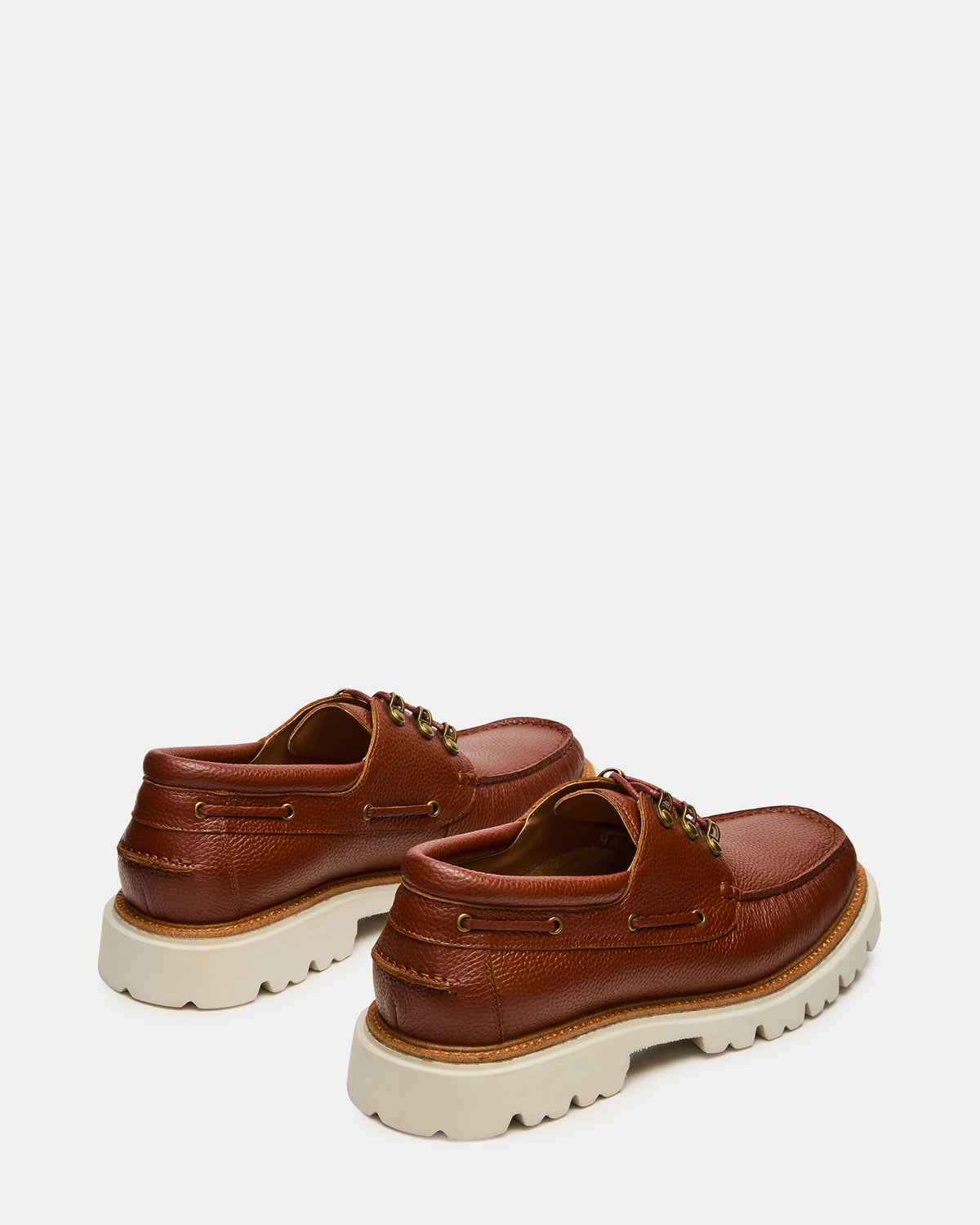 VICTOR Cognac Leather Slip-On Men's Casual Boat Shoe | Steve Madden Classic