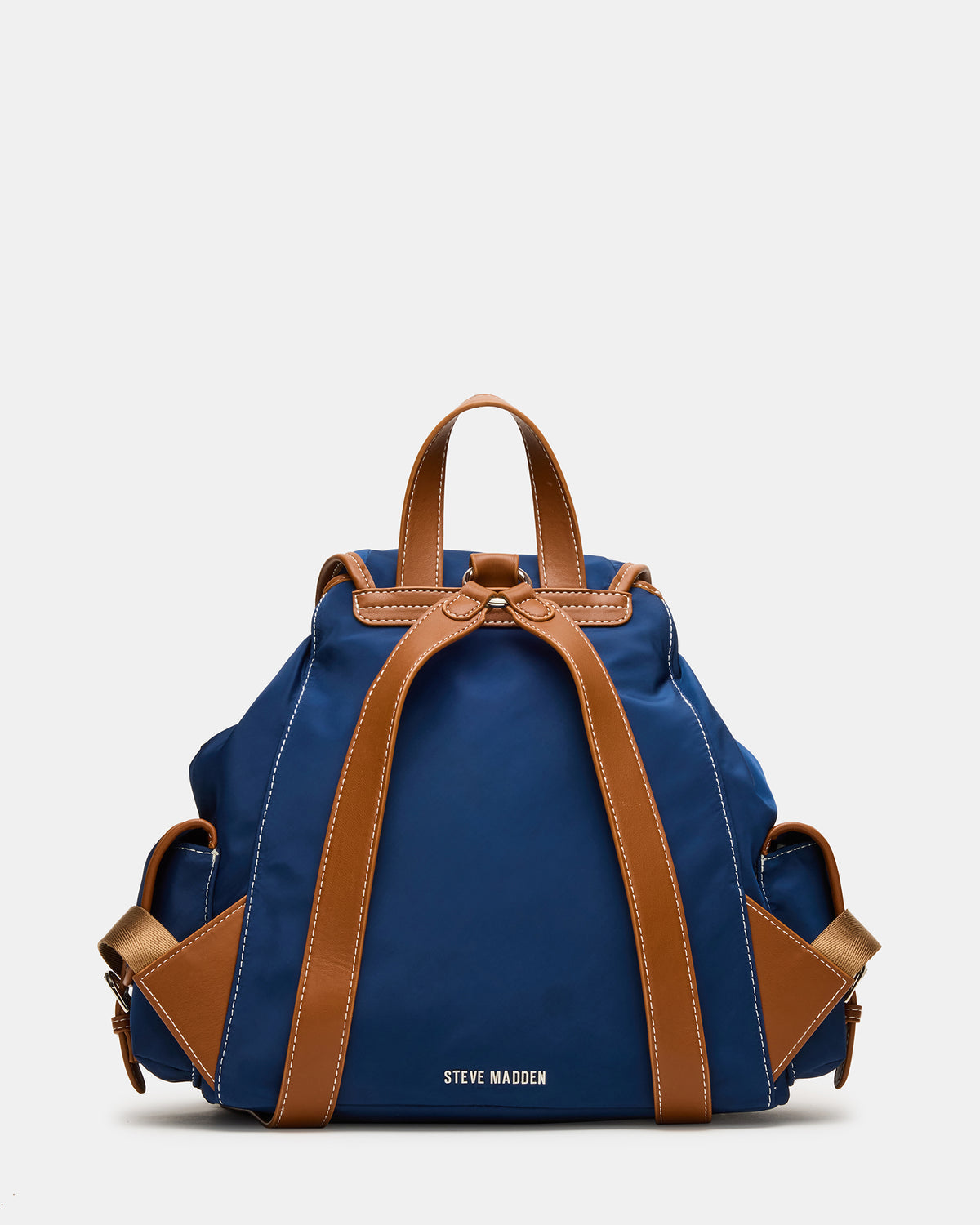 STUDIO Bag Navy Nylon Cargo Pocket Drawstring Women's Backpack Handbag | Steve Madden Signature