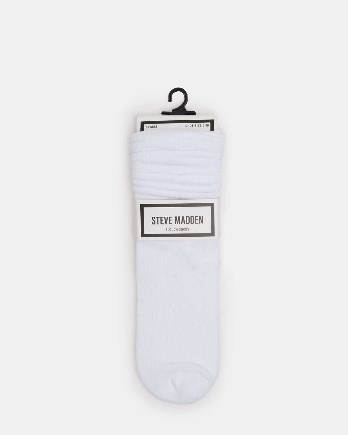 2 PACK RIB SLOUCH SOCKS WHITE Women's Ribbed Quarter Socks | Steve Madden Classic