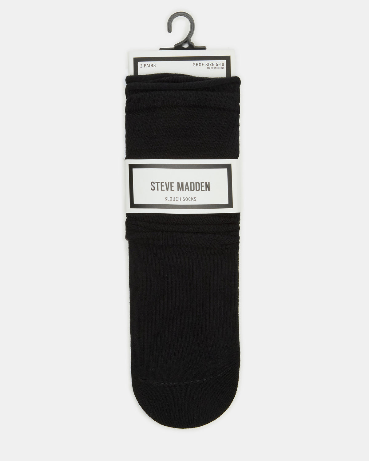 2 PACK SLOUCHY CREW SOCKS BLACK WHITE Scrunch Socks | Steve Madden Exclusive