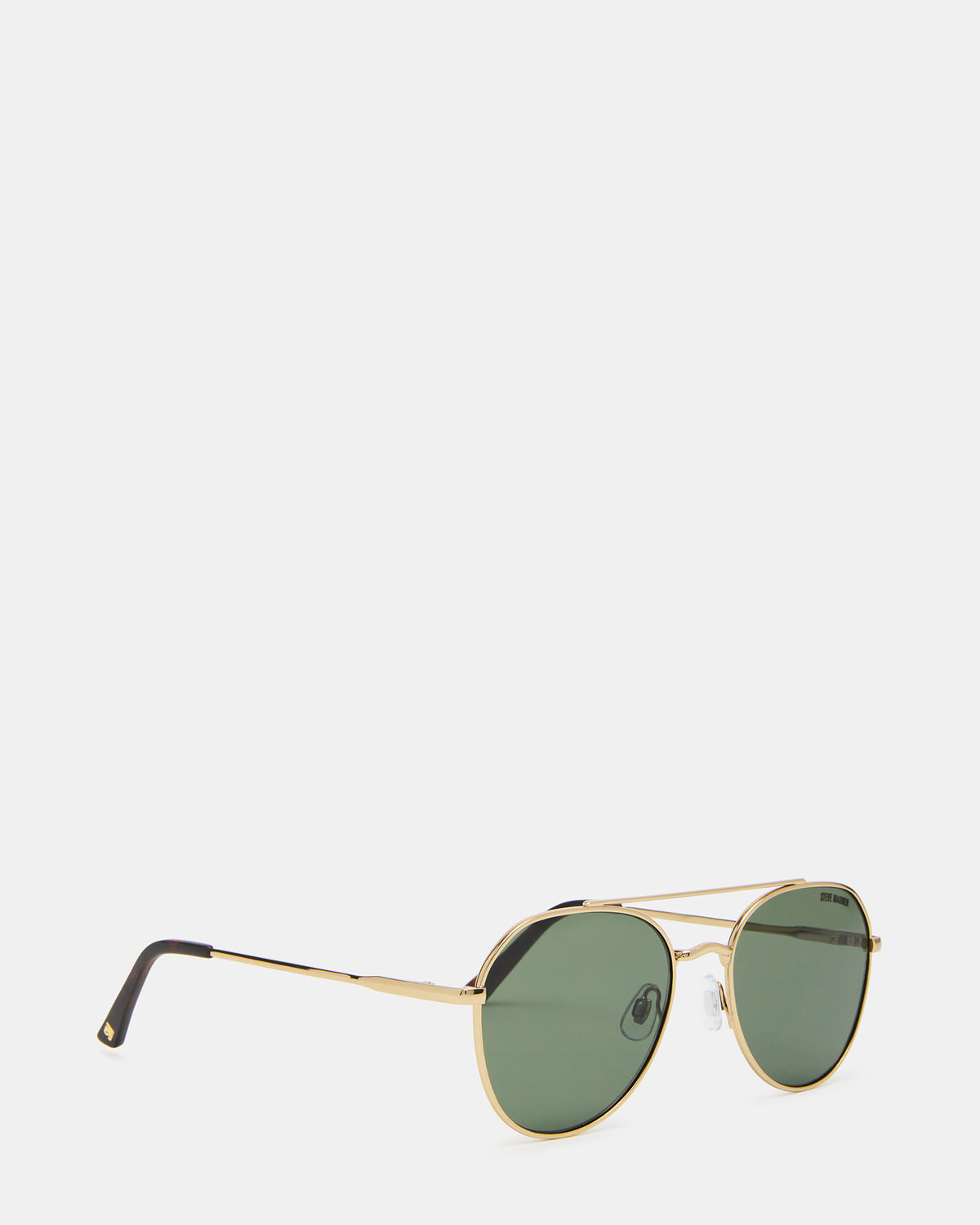AYDIN Gold Solid Green Gold Frame Sunglasses | Steve Madden Signature