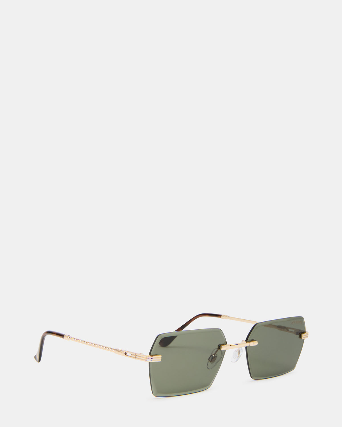 FINNIAN Gold Rectangle Green Solid Tortoise Sunglasses | Steve Madden Smart Buy