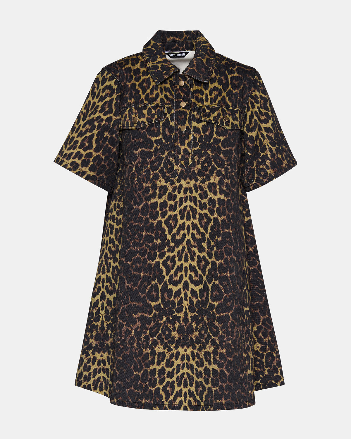 FREDDY Hot Spots Print Short-Sleeved Denim Button-Up Mini Women's Dress | Steve Madden Hot Sale