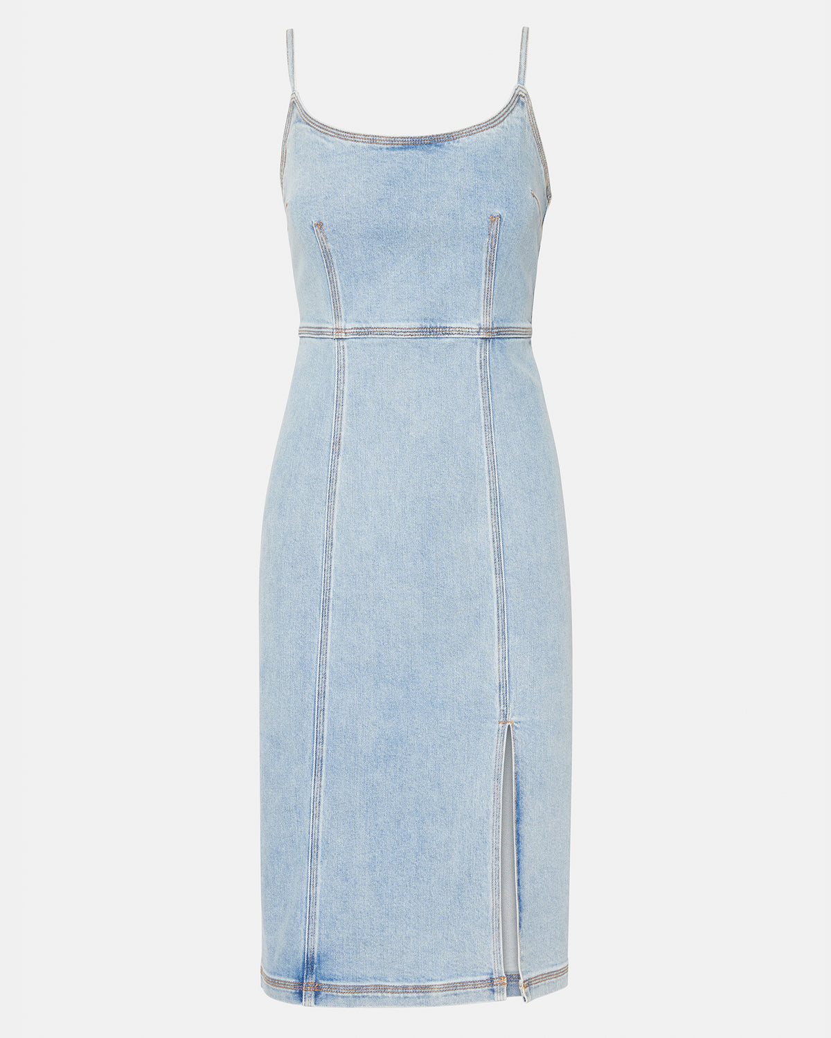 GISELLE Denim Midi Women's Dress with Slit | Steve Madden Premium