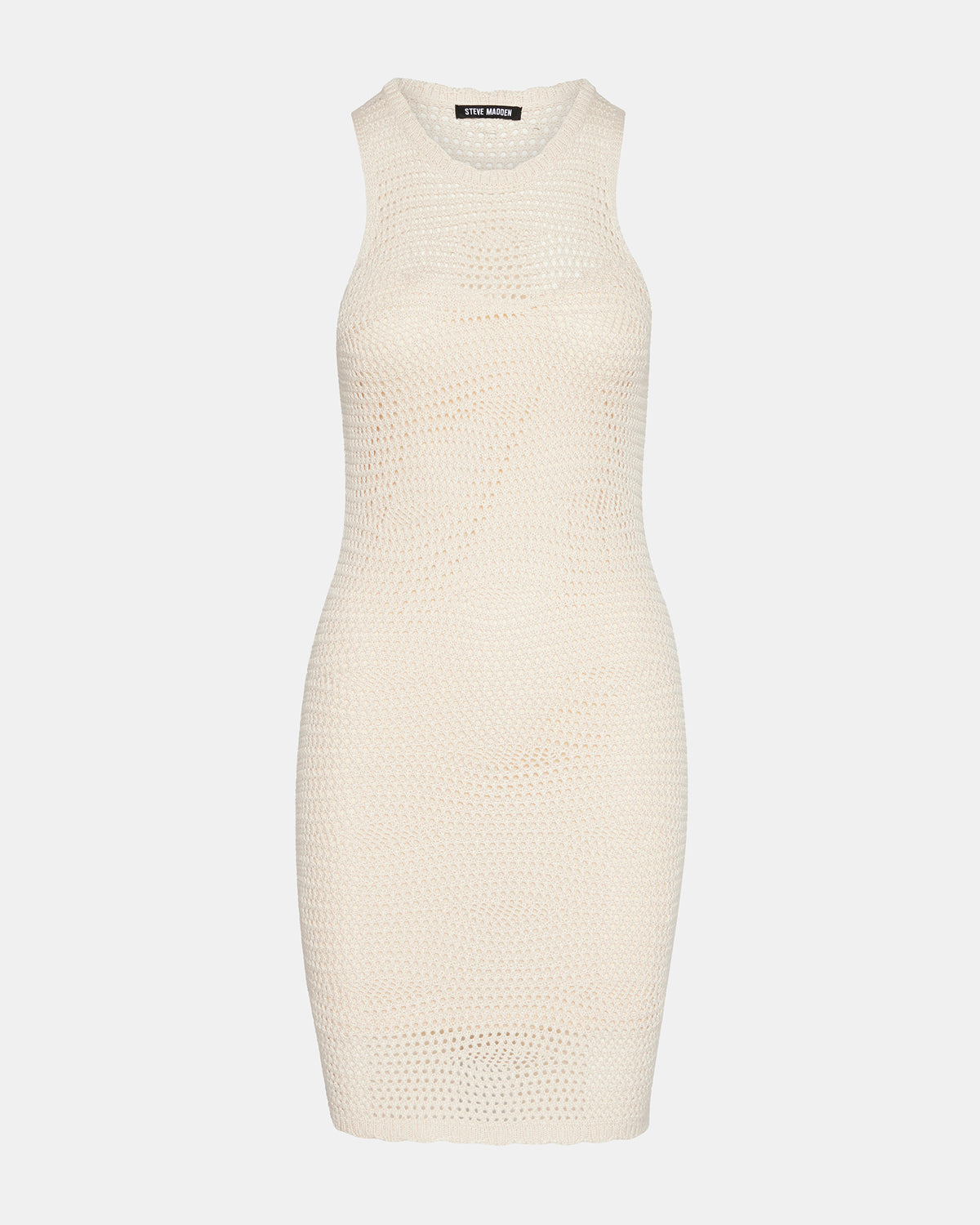 RONNIE Dress Beige | Women's Mini Crochet Sweater Dress | Steve Madden Top Pick